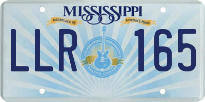MS license plate LLR165