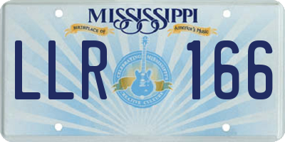 MS license plate LLR166