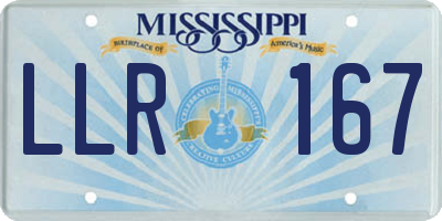 MS license plate LLR167