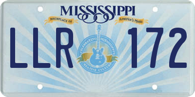 MS license plate LLR172