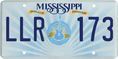 MS license plate LLR173