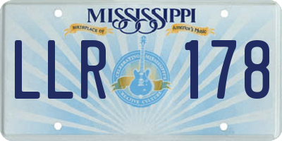 MS license plate LLR178