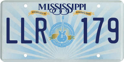 MS license plate LLR179