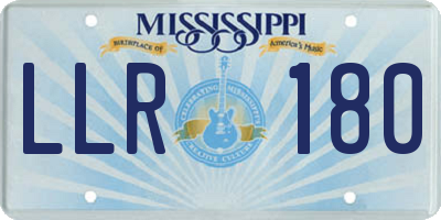 MS license plate LLR180