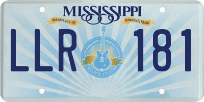 MS license plate LLR181