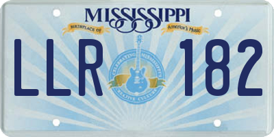 MS license plate LLR182