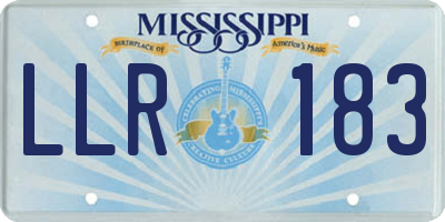 MS license plate LLR183