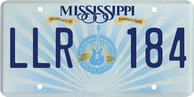 MS license plate LLR184