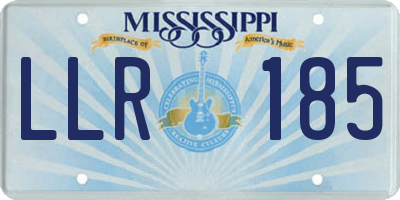 MS license plate LLR185