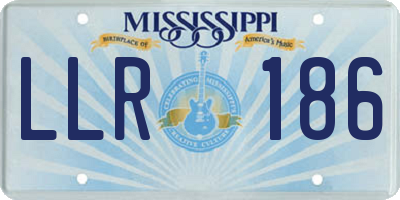 MS license plate LLR186