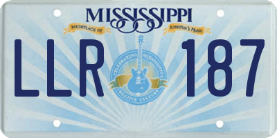 MS license plate LLR187