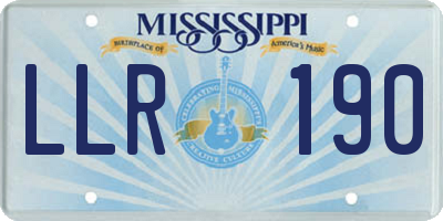 MS license plate LLR190