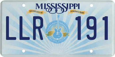 MS license plate LLR191