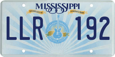 MS license plate LLR192