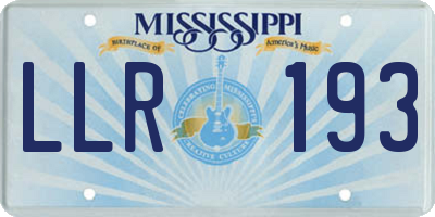 MS license plate LLR193