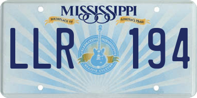MS license plate LLR194