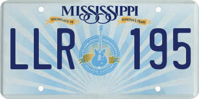 MS license plate LLR195