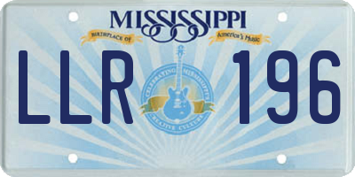 MS license plate LLR196