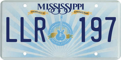 MS license plate LLR197