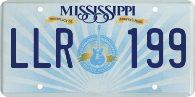 MS license plate LLR199