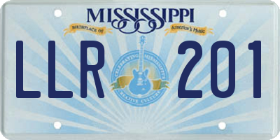 MS license plate LLR201