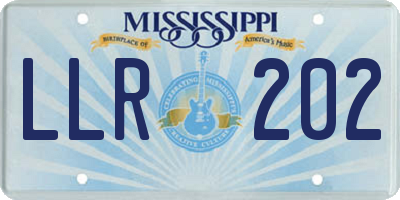 MS license plate LLR202