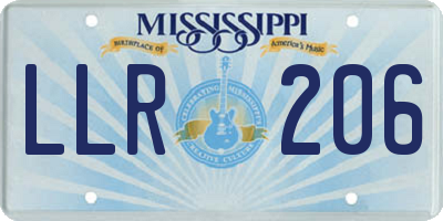 MS license plate LLR206
