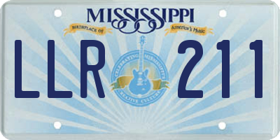 MS license plate LLR211
