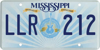 MS license plate LLR212