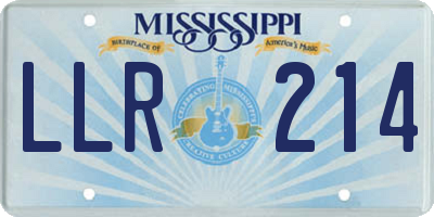 MS license plate LLR214