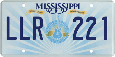 MS license plate LLR221