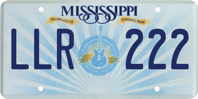 MS license plate LLR222