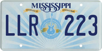 MS license plate LLR223