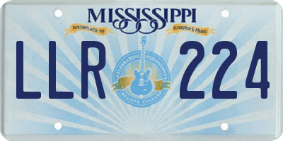 MS license plate LLR224