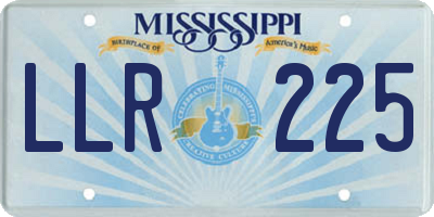 MS license plate LLR225