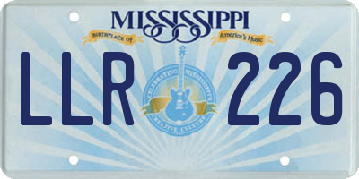 MS license plate LLR226