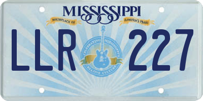 MS license plate LLR227