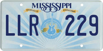 MS license plate LLR229
