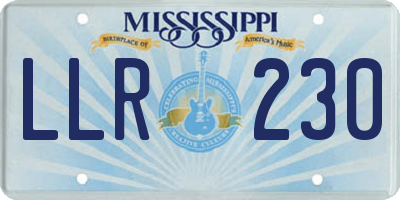 MS license plate LLR230