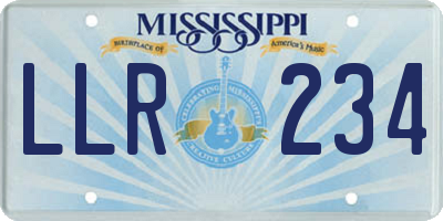 MS license plate LLR234