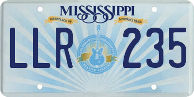 MS license plate LLR235