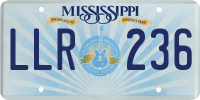 MS license plate LLR236