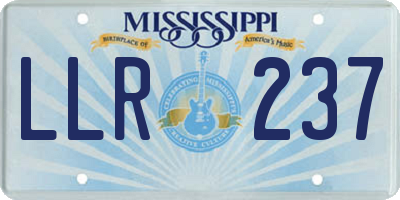 MS license plate LLR237