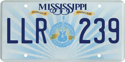 MS license plate LLR239