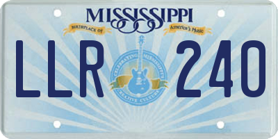 MS license plate LLR240
