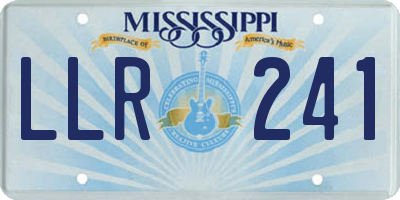 MS license plate LLR241