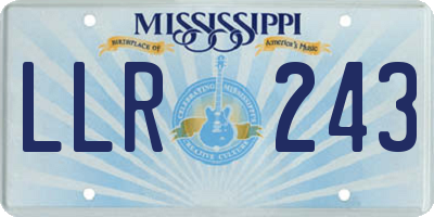 MS license plate LLR243