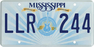 MS license plate LLR244