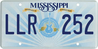MS license plate LLR252