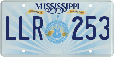 MS license plate LLR253